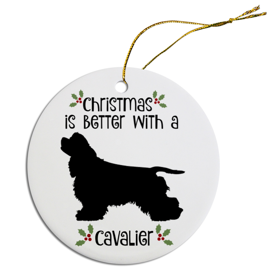 Breed Specific Round Christmas Ornament Cavalier